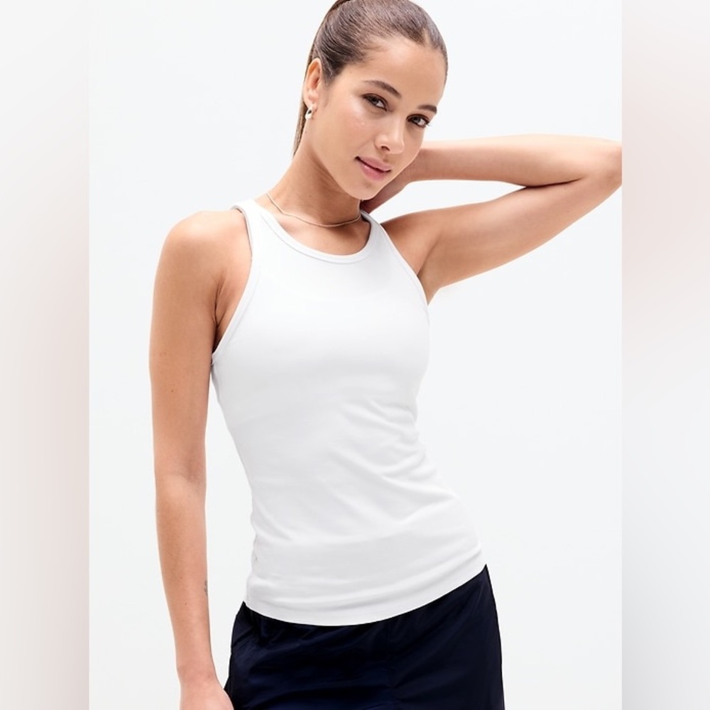 Athleta Signature Striped Rib Tank Top Size Small NWOT